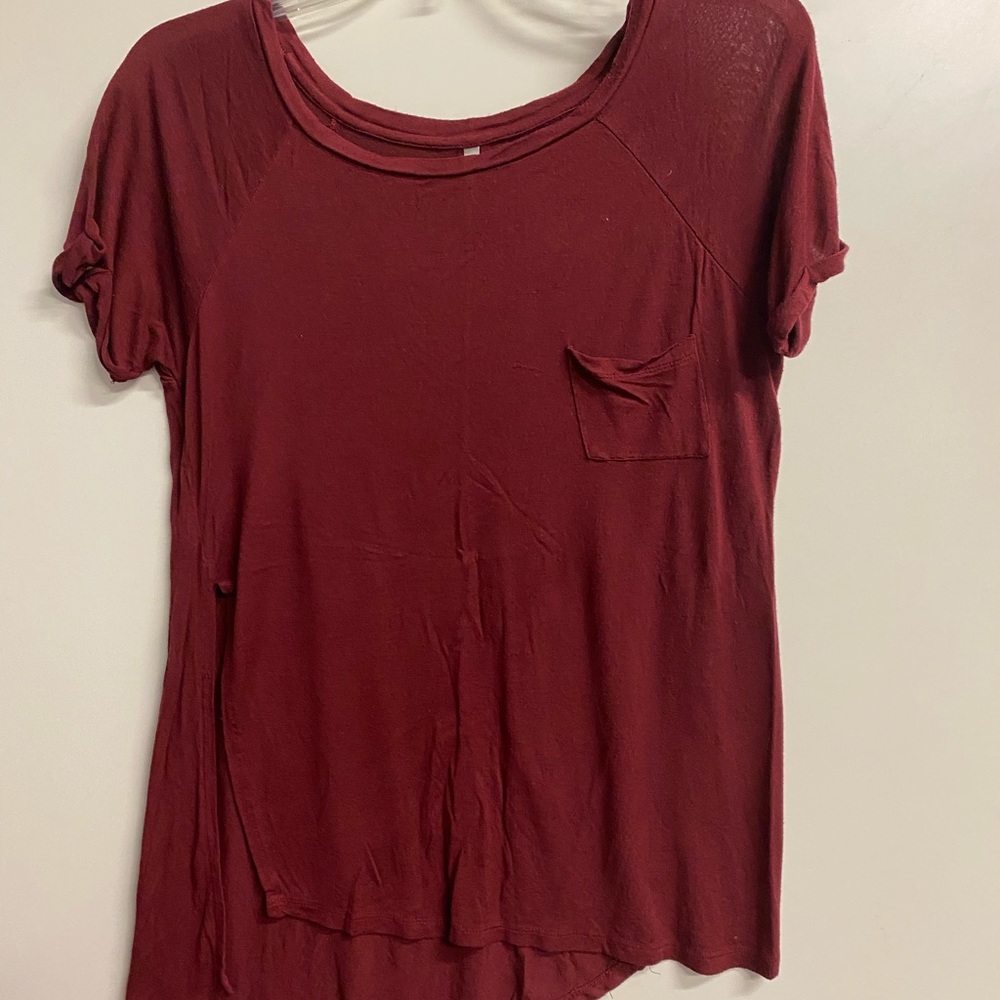 Women’s Maroon crop top blouse with slits on side